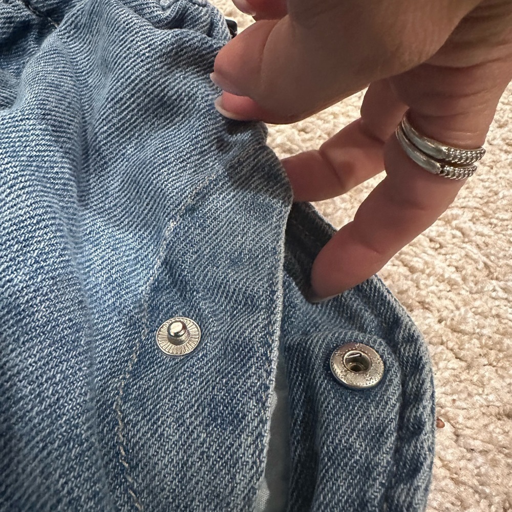 Zara Light Blue Denim Joggers - Picture 6 of 11